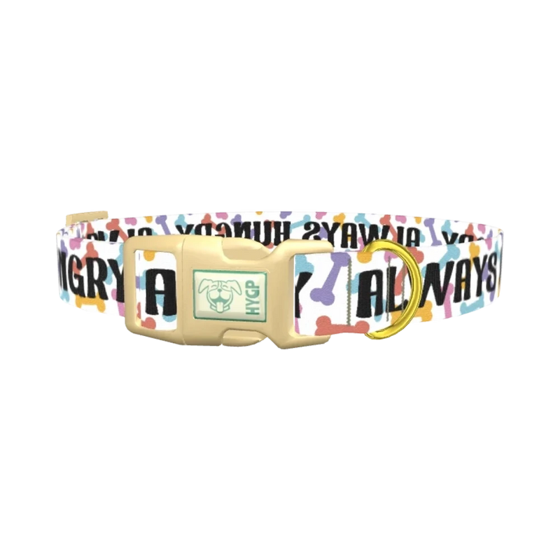 Bone Pattern Dog Collar - plastic gold