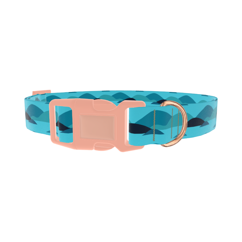 Abstract Landscape Dog Collar - plastic rose gold