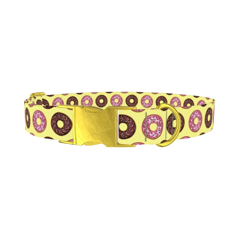 Donut Sprinkle Dog Collar - metal gold