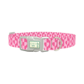 Pink Half Heart Dog Collar - plastic silver