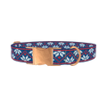 Christmas Knitted Stars Dog Collar - metal rose gold