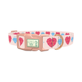 Geometric Diamond Heart Dog Collar - plastic rose gold