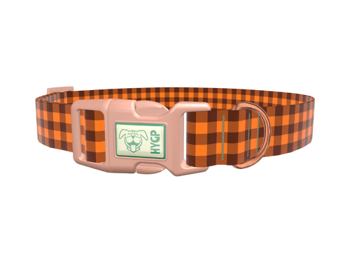 Brown Checkered Dog Collar