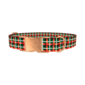 Festive Plaid Dog Collar - metal rose gold
