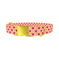 Heart Pattern Dog Collar - metal gold