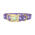 Purple Unicorn Fantasy Dog Collar - plastic gold