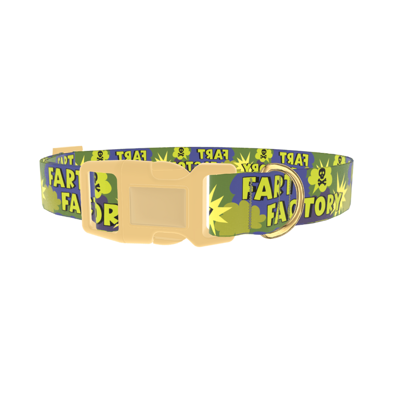 Comic Explosion Dog Collar - plastic gold