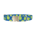 Tennis Ball Pattern Dog Collar - metal silver
