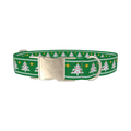 Christmas Knitted Tree Dog Collar - metal silver