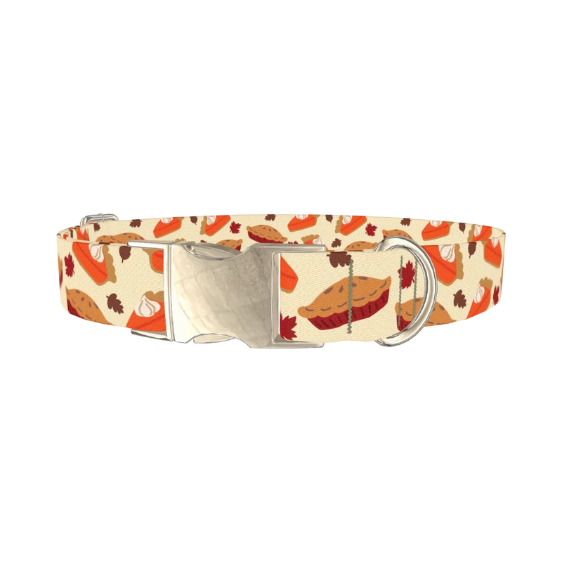 Autumn Pie Dog Collar - metal silver