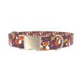 Autumn Fox Dog Collar - metal silver