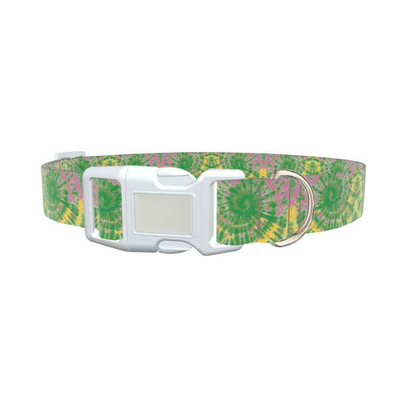 Tie Dye Spiral Dog Collar - plastic rose gold