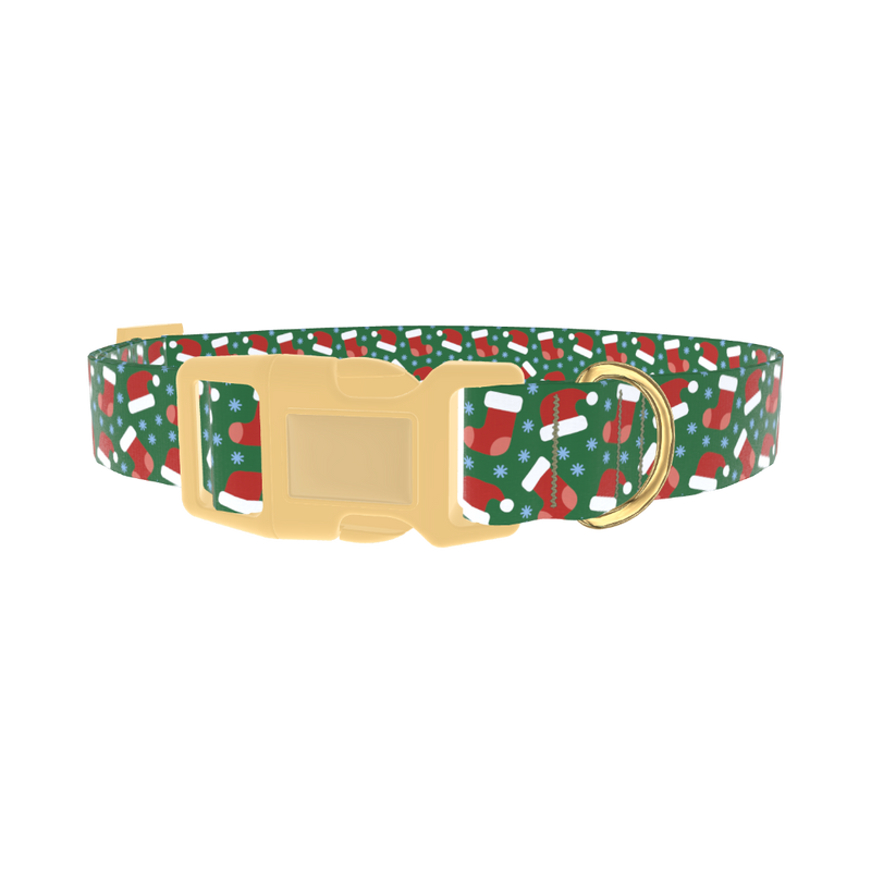 Festive Santa Hat Dog Collar - plastic gold