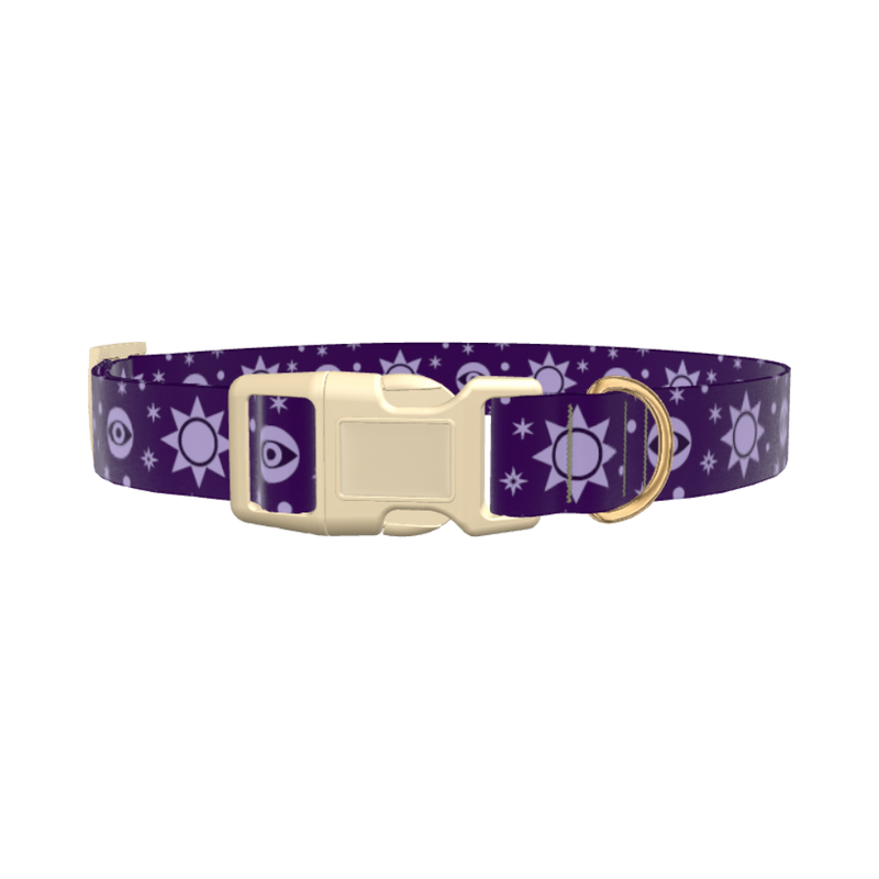 Mystical Sun Eye Dog Collar - plastic rose gold