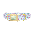 Floral Tulip Dog Collar - plastic gold