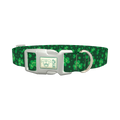 St. Patrick's Clover Dog Collar - plastic silver