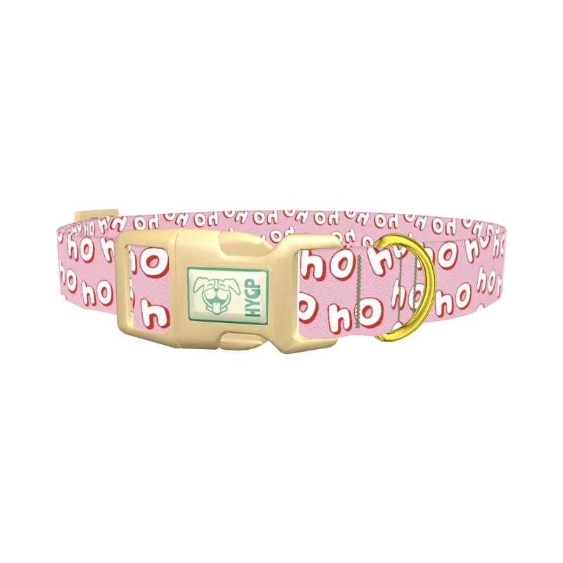 Christmas Ho Ho Ho Dog Collar - plastic gold