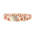 Peach Floral Dog Collar - metal silver
