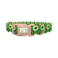 Pot of Gold Shamrock Dog Collar - plastic rose gold