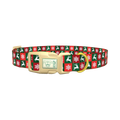 Christmas Plaid Deer Dog Collar - plastic gold