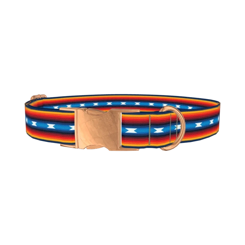 Rainbow Geometric Dog Collar - metal rose gold