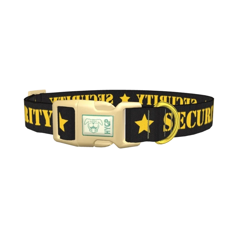 Security Star Dog Collar - plastic gold