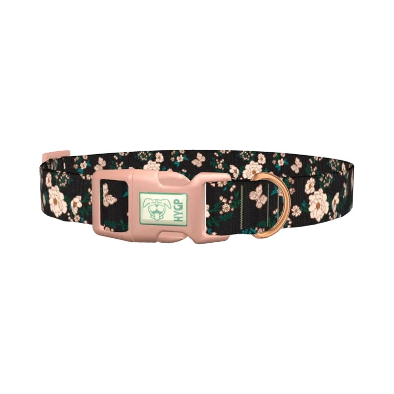 Rosehip Butterfly Dog Collar - plastic rose gold