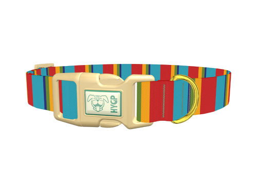 Red Turquoise Stripe Dog Collar