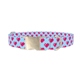 Pixel Heart Blue Dog Collar - metal silver