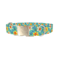 Floral Narcissus Dog Collar - metal silver