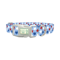 Blue Patriotic Stars Dog Collar - plastic silver