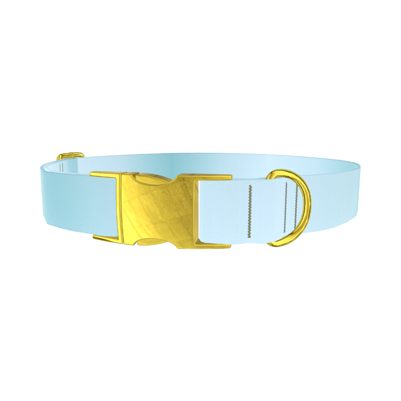 Blue Gradient Dog Collar - metal gold