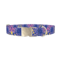 Tie-Dye Spiral Dog Collar - metal silver