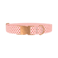 Red Polka Dot Dog Collar - metal rose gold