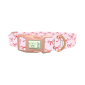 Red Bow Pattern Dog Collar - plastic rose gold