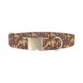 Brown Blue Camo Dog Collar - metal silver