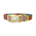 Striped Woven Dog Collar - plastic gold