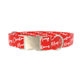 Christmas Script Dog Collar - metal silver