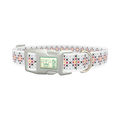 Colorful Cross Stitch Dog Collar - plastic silver