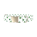 Watercolor Shamrock Dog Collar - metal silver