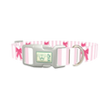Striped Bow Dog Collar - plastic silver
