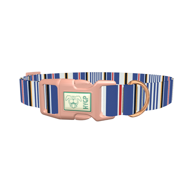 Bold Striped Dog Collar - plastic rose gold