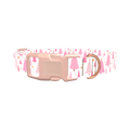 Pink Festive Trees Dog Collar - plastic silver