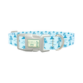 Blue Palm Island Dog Collar - plastic silver