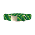 Clover Pattern Dog Collar - metal silver