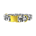 Geometric Black and White Dog Collar - metal gold