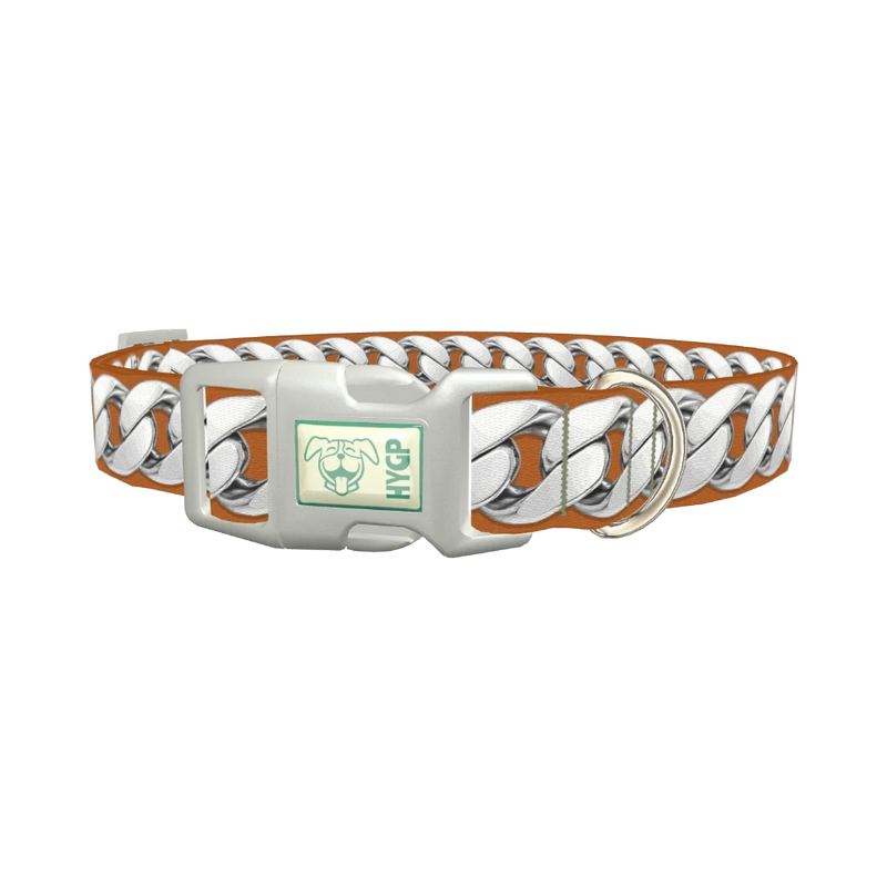 Silver Chain Dog Collar - plastic silver