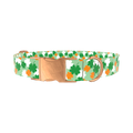 Lucky Clover Pattern Dog Collar - metal silver