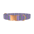 Christmas Tree Stripes Dog Collar - metal rose gold
