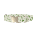 Green Cactus Landscape Dog Collar - metal silver